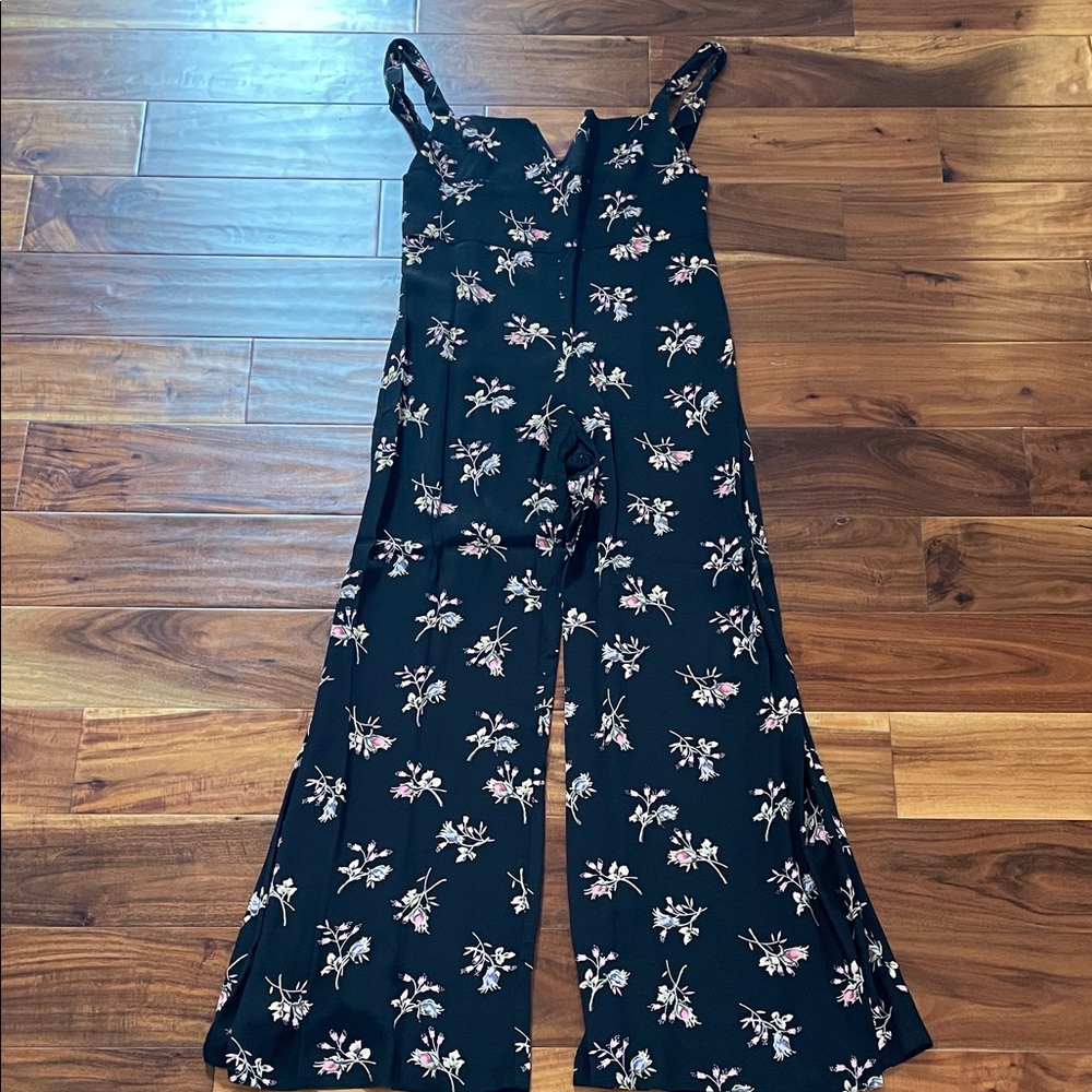Planet Blue- Blue Life Black Floral Jumpsuit